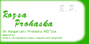 rozsa prohaska business card